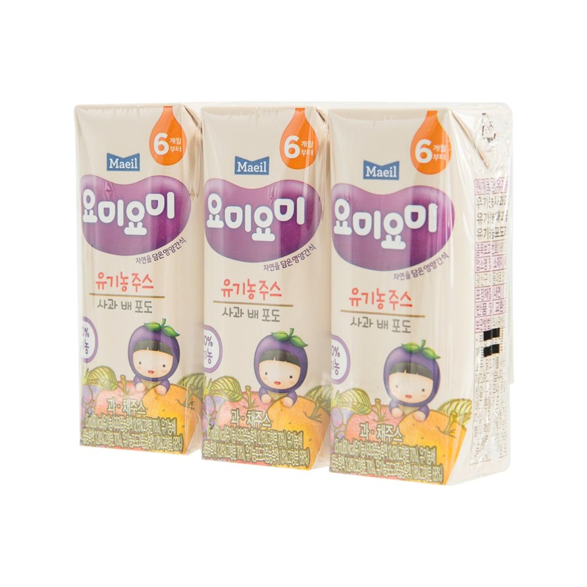 MAEIL Organic Apple, Pear & Grape Juice [From 6 Months]  (4 x 125mL)