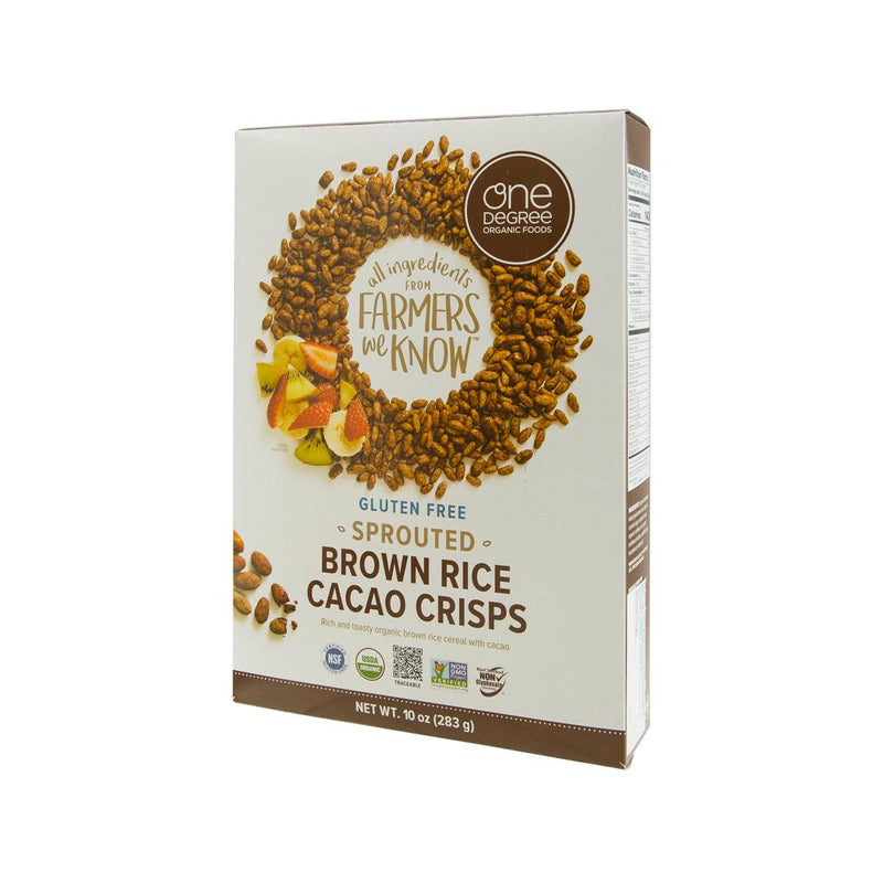 ONE DEGREE Organic Gluten Free Sprouted Brown Rice Cacao Crisps  (283g)