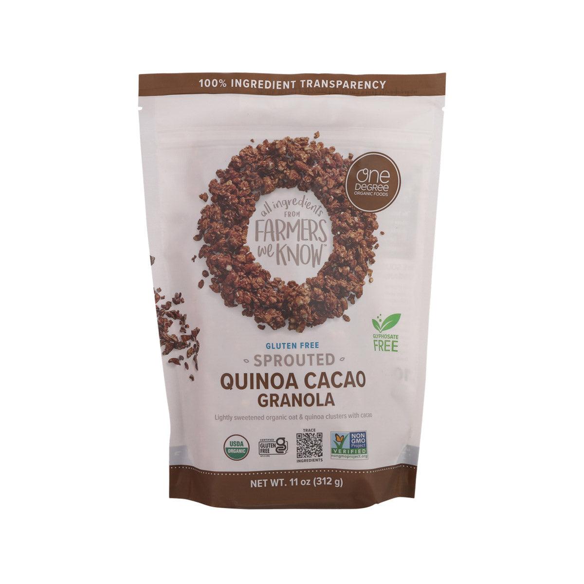 ONE DEGREE Organic Gluten Free Sprouted Quinoa Cacao Granola (312g ...