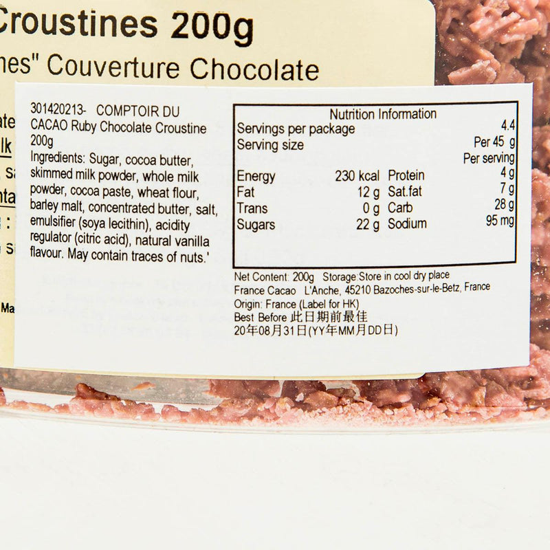 COMPTOIR DU CACAO Ruby Chocolate Croustine  (200g)