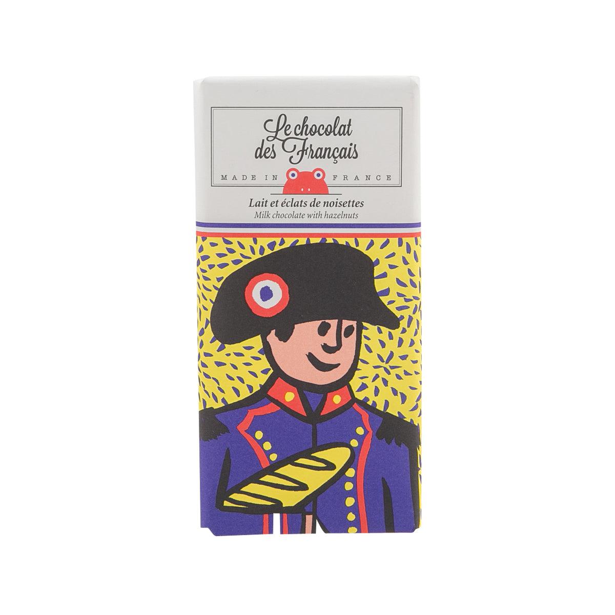 LE CHOCOLAT DES FRANCAIS Napoleon - Organic Milk Chocolate with Hazelnuts  (70g)