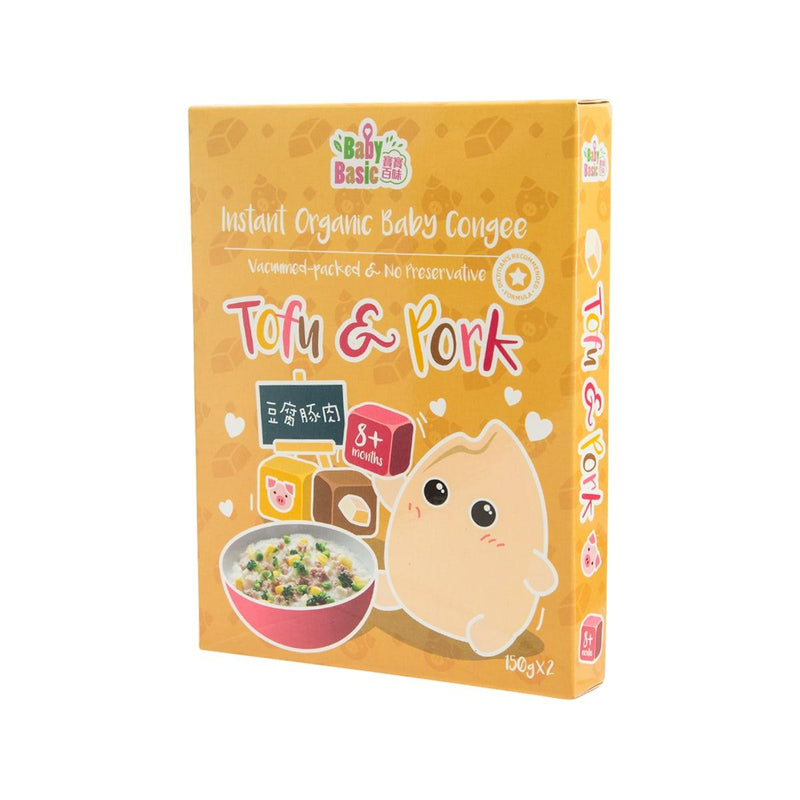 BABY BASIC Organic Instant BB Congee - Tofu & Pork [Below 36 Months]  (2 x 150g)