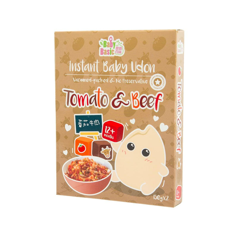 BABY BASIC Instant BB Udon - Tomato & Beef [Below 36 Months]  (2 x 150g)