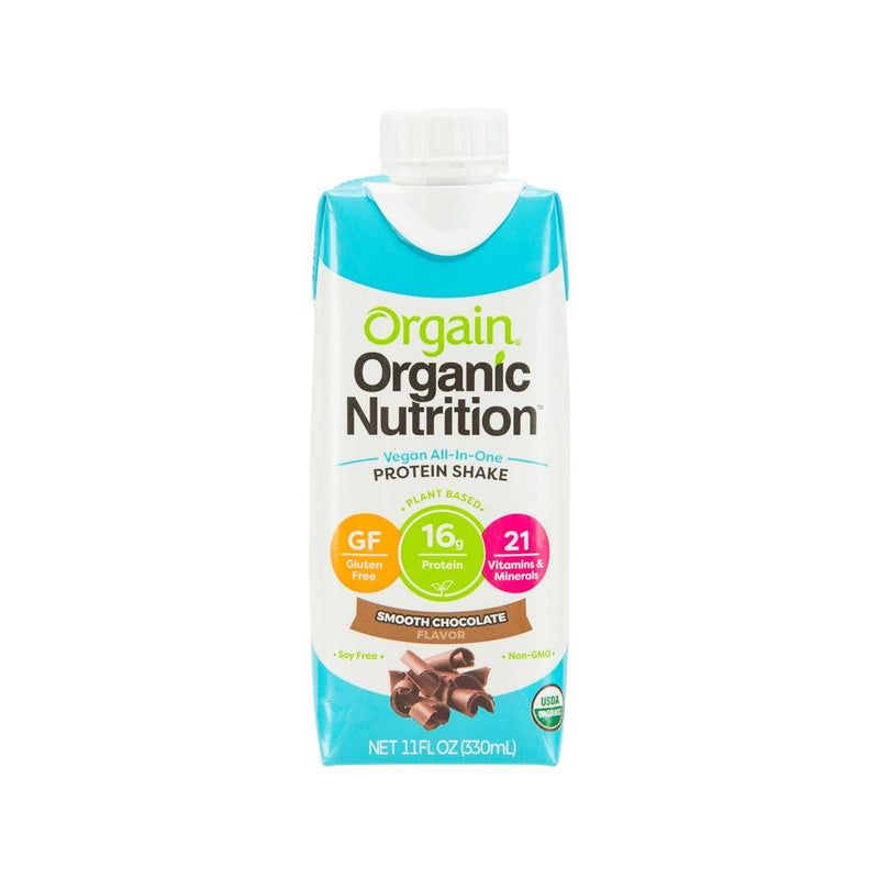 ORGAIN Vegan Organic Protein Shake - Smooth Chocolate Flavor  (330mL)
