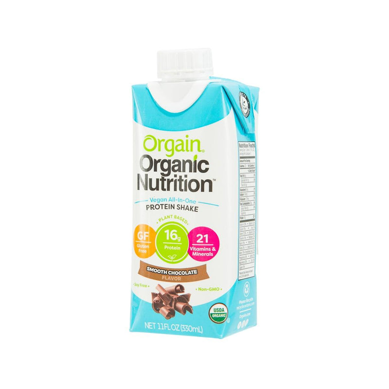 ORGAIN Vegan Organic Protein Shake - Smooth Chocolate Flavor  (330mL)