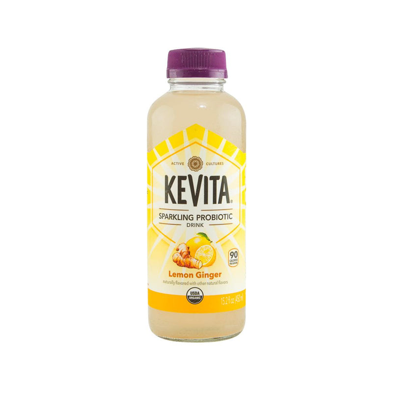 KEVITA Organic Sparkling Probiotic Drink - Lemon Ginger  (450mL)
