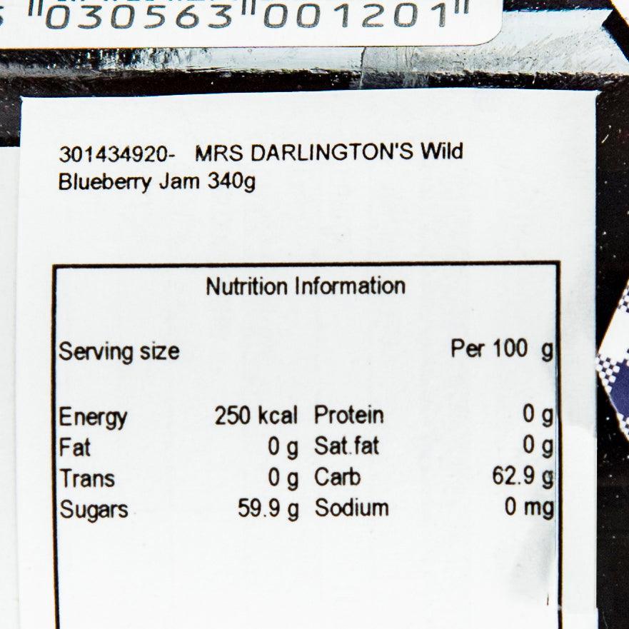 MRS DARLINGTON'S Wild Blueberry Jam  (340g)