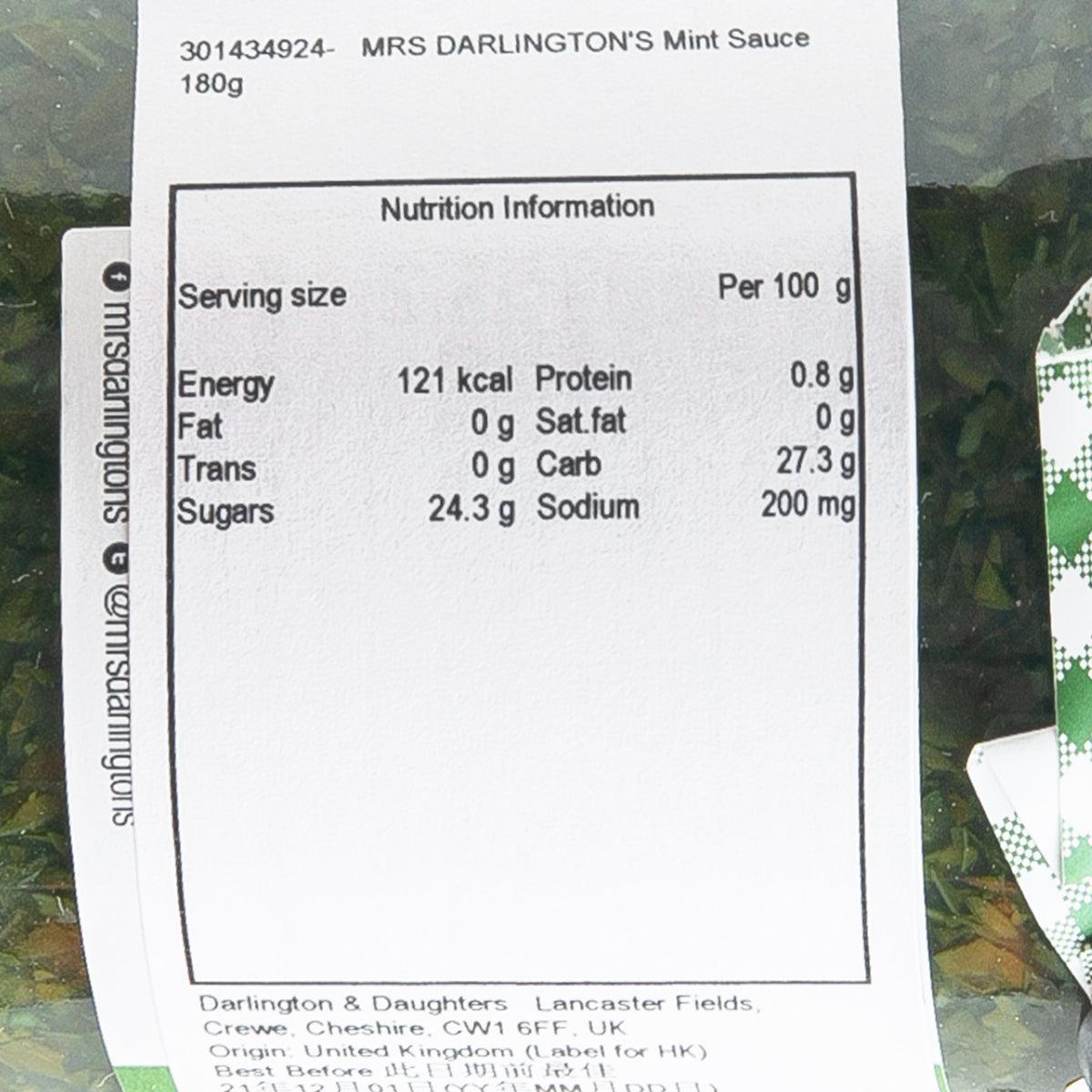 MRS DARLINGTON'S 薄荷醬  (180g)