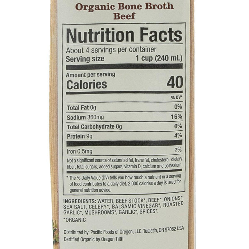 PACIFIC Organic Beef Bone Broth  (907g)