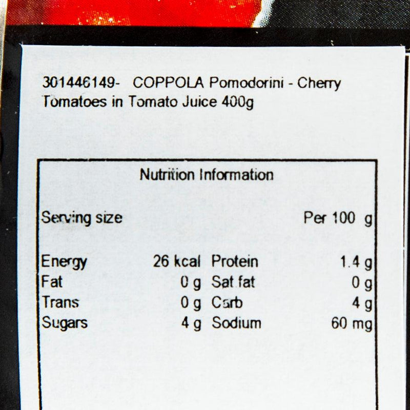 COPPOLA Pomodorini - Cherry Tomatoes in Tomato Juice  (400g)