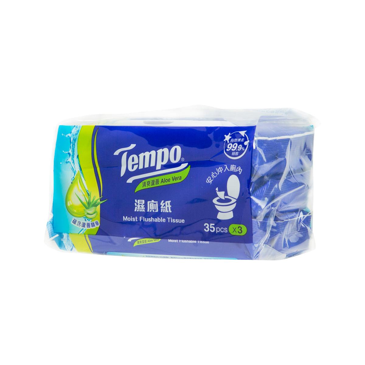 TEMPO Moist Flushable Tissue (Aloe Vera)  (3 x 35pcs) - city'super E-Shop