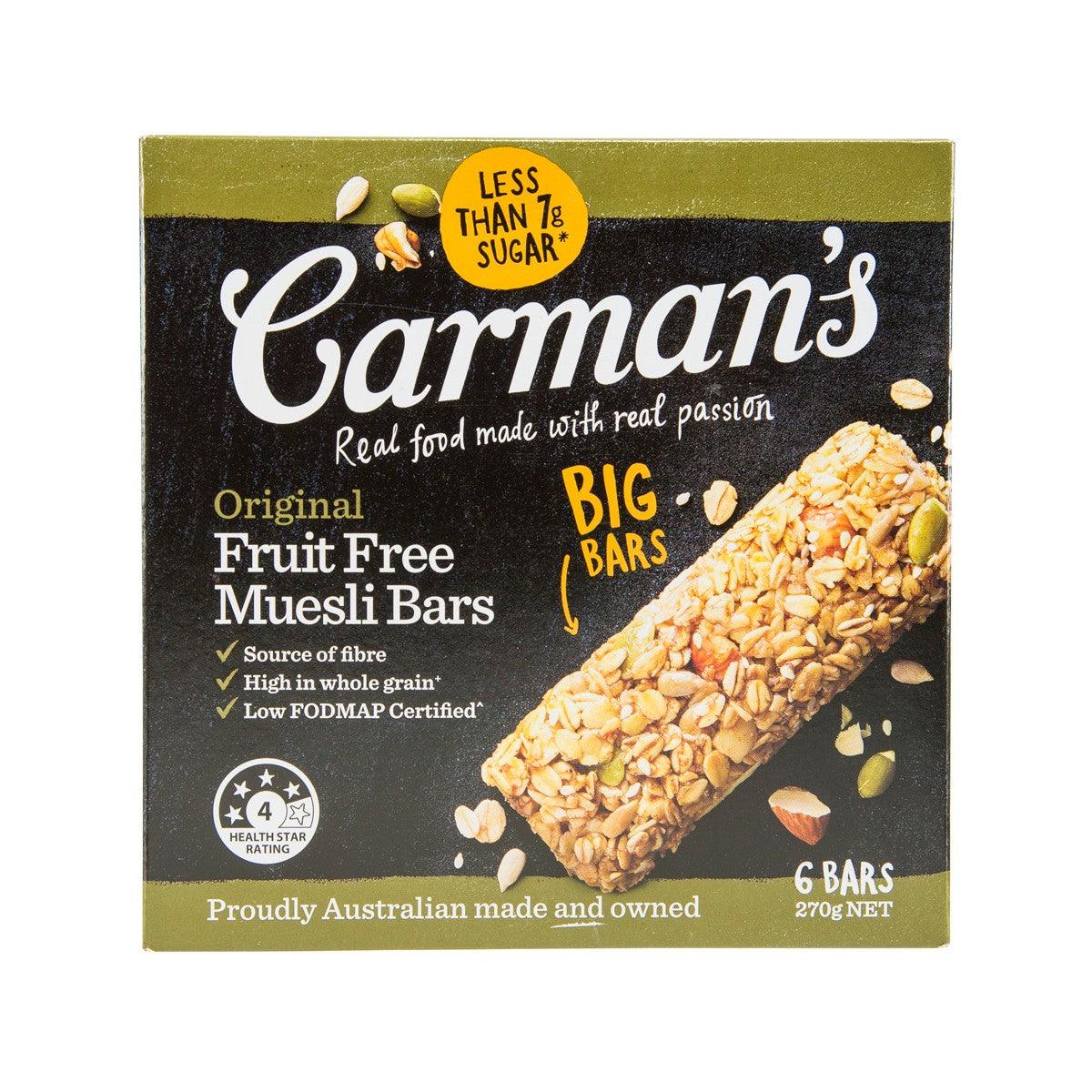 CARMAN'S Original Fruit-Free Muesli Bars  (270g)