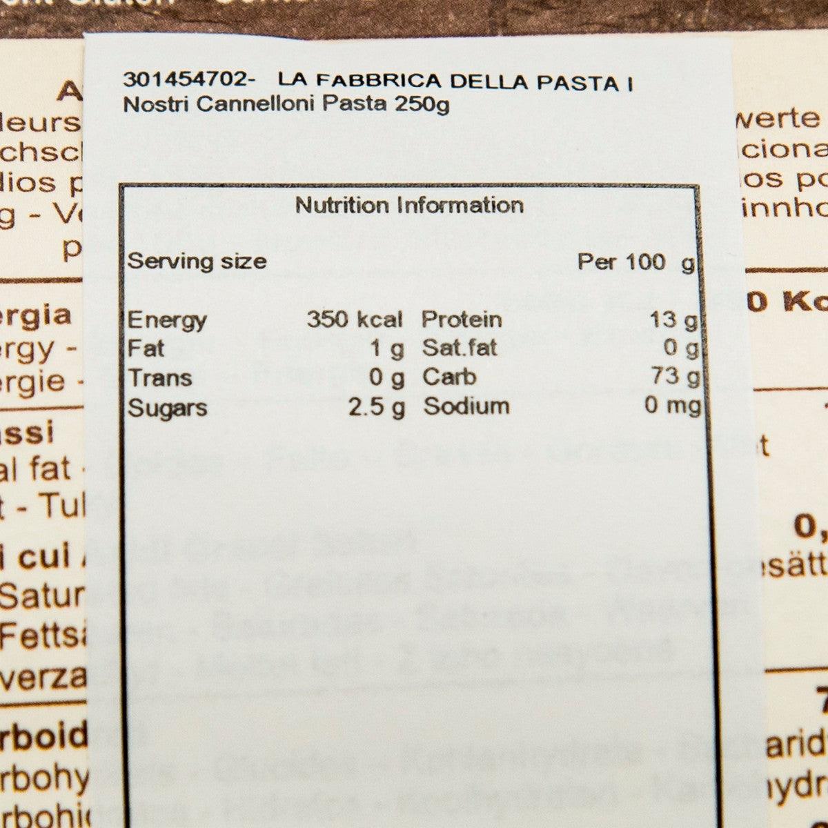 LA FABBRICA DELLA Artisanal I Nostri Cannelloni Pasta  (250g)