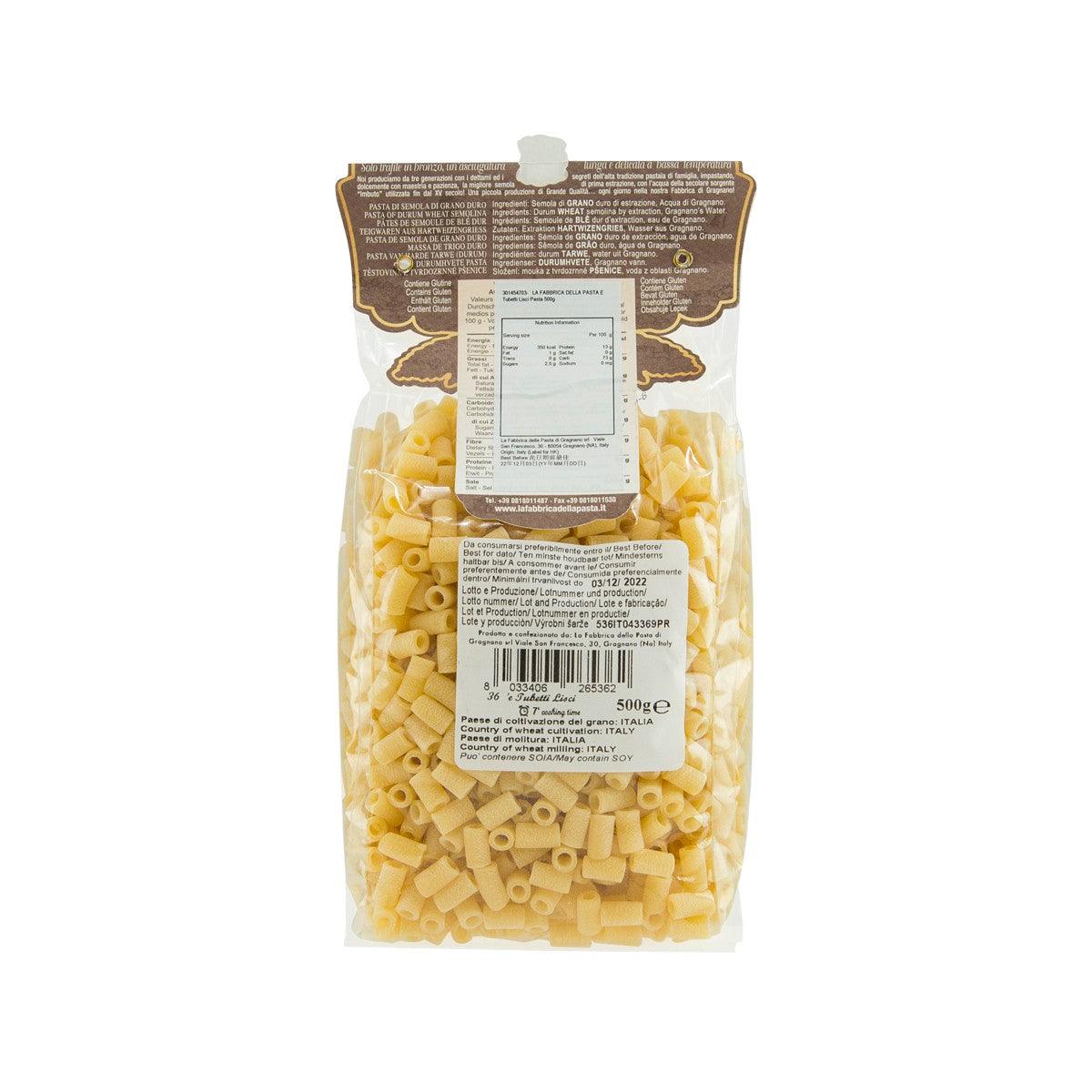 LA FABBRICA DELLA Artisanal E Tubetti Lisci Pasta  (500g)