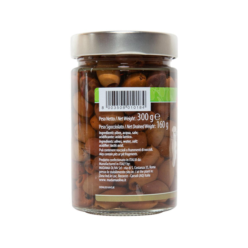 MADAMA OLIVA Black Pitted Leccino Olives in Brine  (300g)