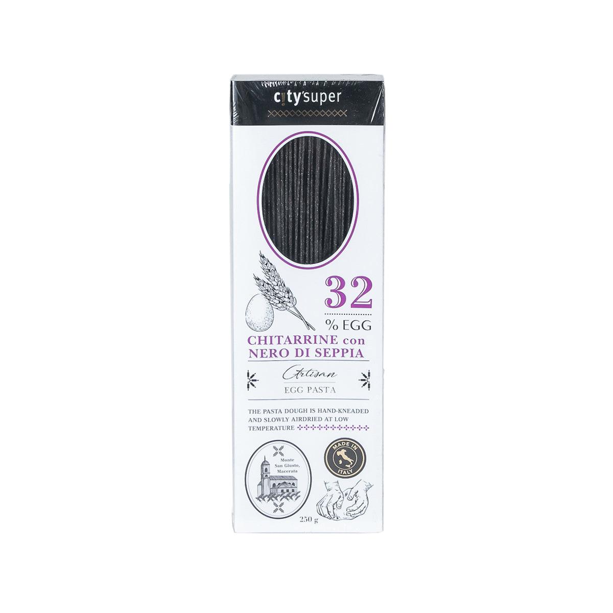CITYSUPER Artisanal Chitarrine Egg Pasta with Cuttlefish Ink Egg Pasta  (250g)