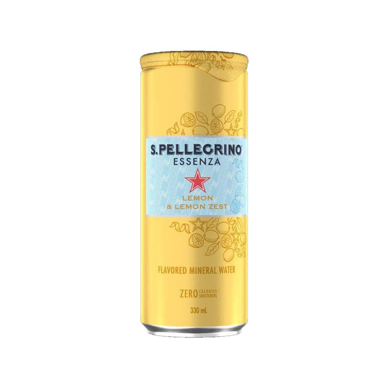SAN PELLEGRINO Essenza Flavoured Sparkling Mineral Water - Lemon & Lemon Zest [CAN]  (330mL)
