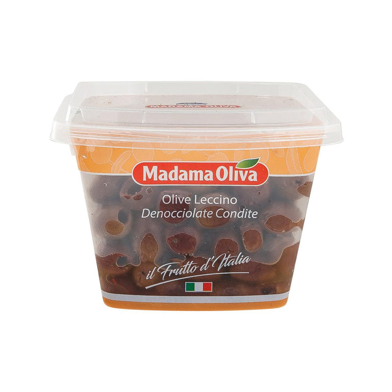 MADAMA OLIVA Pitted Leccino Black Olive - Seasoned  (200g)