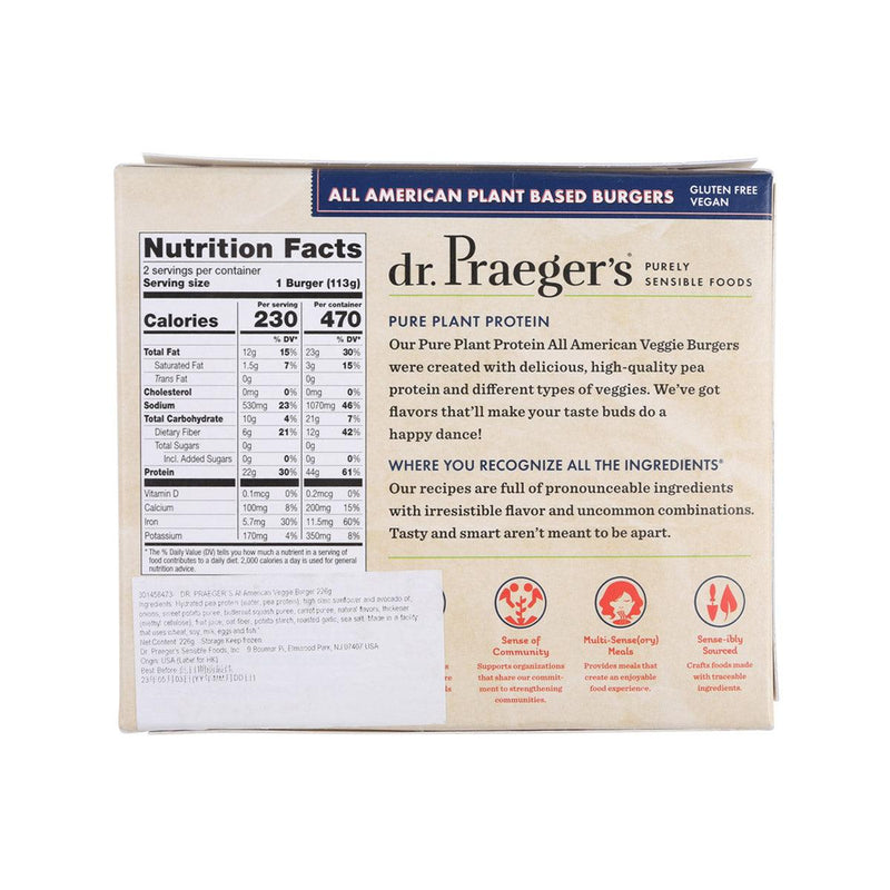 DR. PRAEGER`S All American Veggie Burger  (226g)