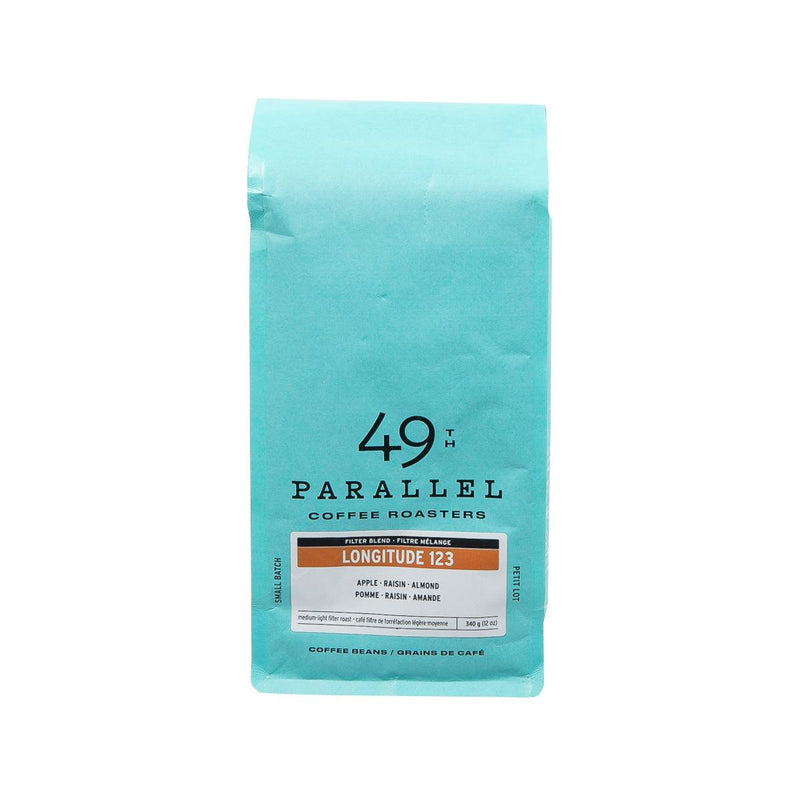 49TH PARALLEL Longitude 123 Medium-light Roast Blend Coffee Beans  (340g)