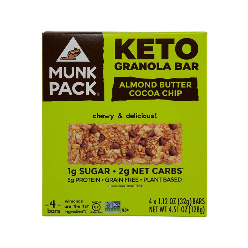 MUNK PACK Keto Granola Bar - Almond Butter Cocoa Chip  (128g)