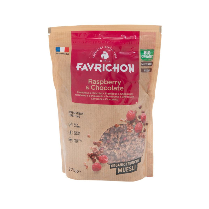 FAVRICHON Organic Gluten Free Raspberry & Chocolate Crunchy Muesli  (375g)