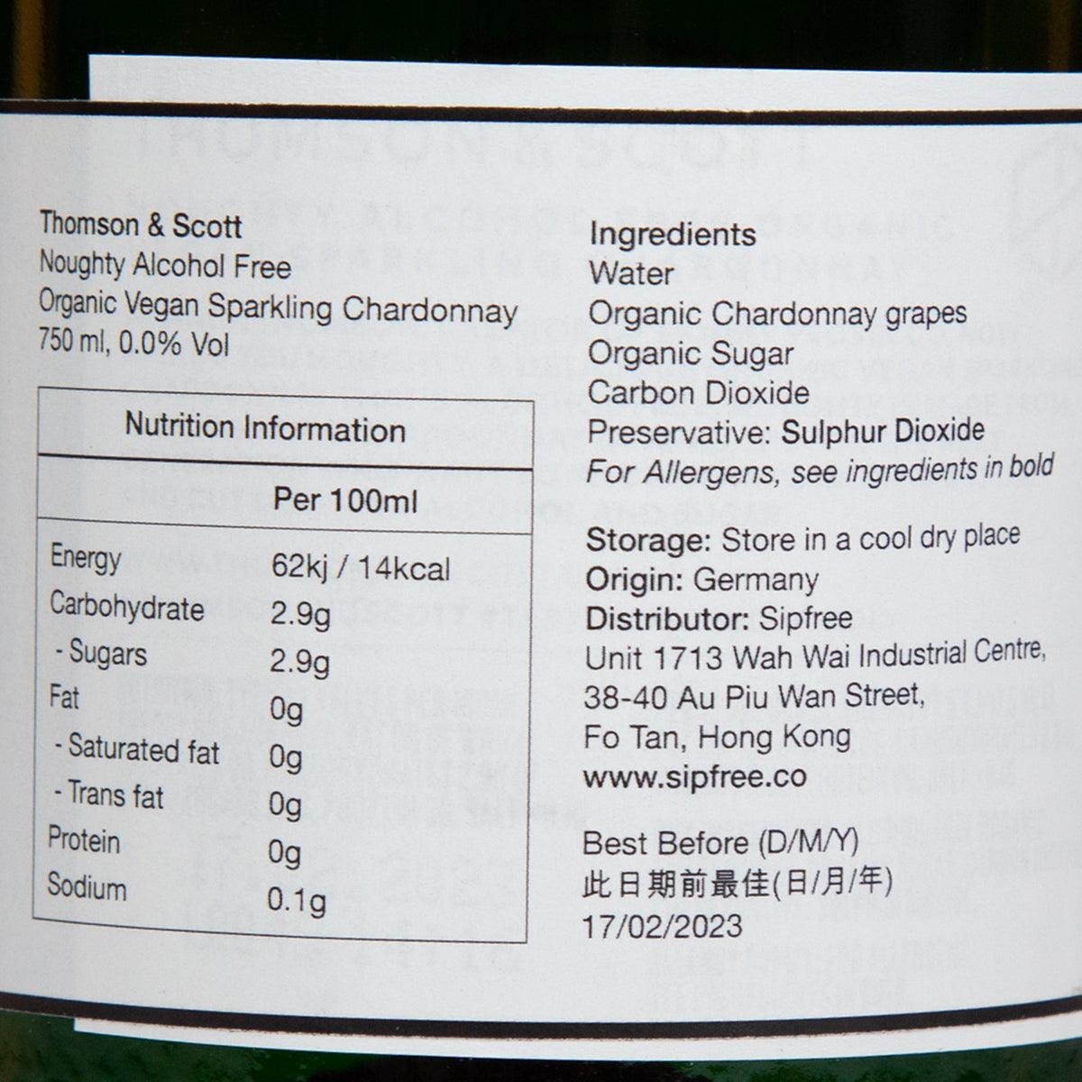 THOMSON & SCOTT Noughty Alcohol-Free Organic Sparkling Chardonnay  (750mL) - city'super E-Shop