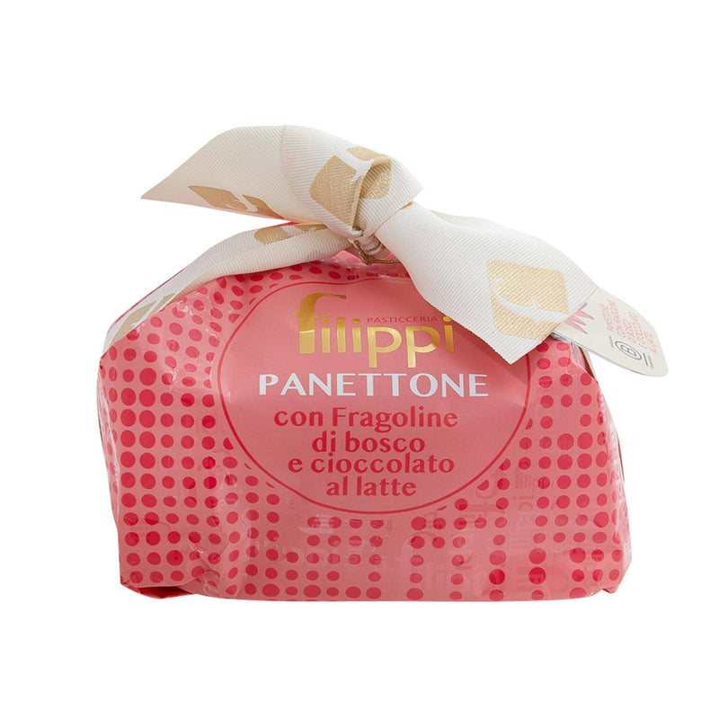 FILIPPI Panettone with Wild Strawberry and Milk Chocolate  (500g)