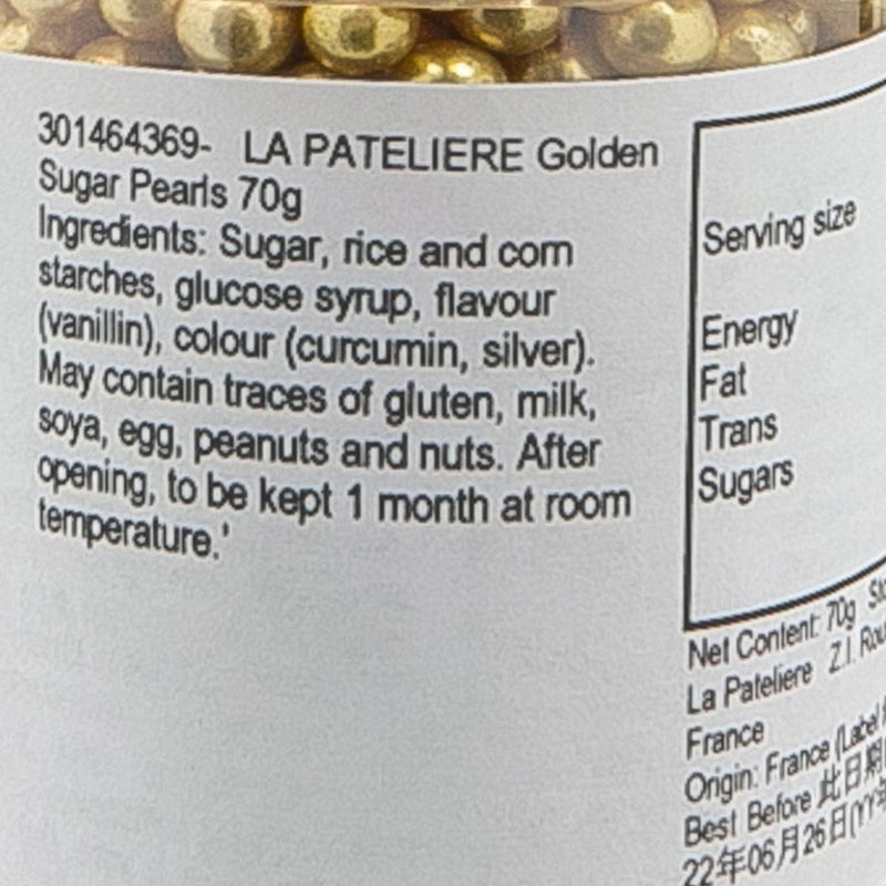 LA PATELIERE Golden Sugar Pearls  (70g)