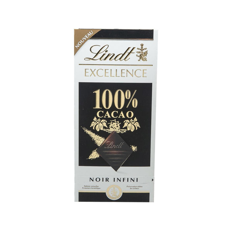 LINDT Excellence 100% Cacao Dark Chocolate Bar  (50g)