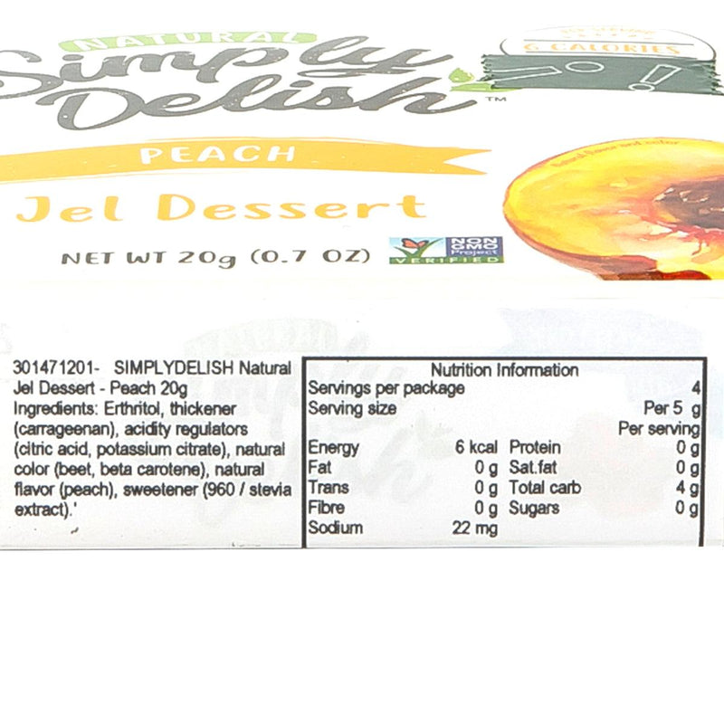 SIMPLYDELISH Sugar Free Plant-Based Jel Dessert - Peach Flavor  (20g)