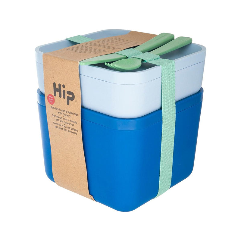 HIP Hip Sandwich and a Salad Container Set with Cutlery - Space + Sky