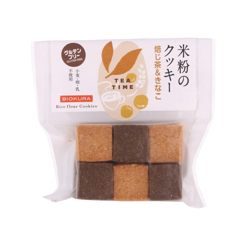 BIOKURA Gluten, Dairy & Egg-Free Rice Flour Cookie - Houjicha & Kinako  (12pcs)