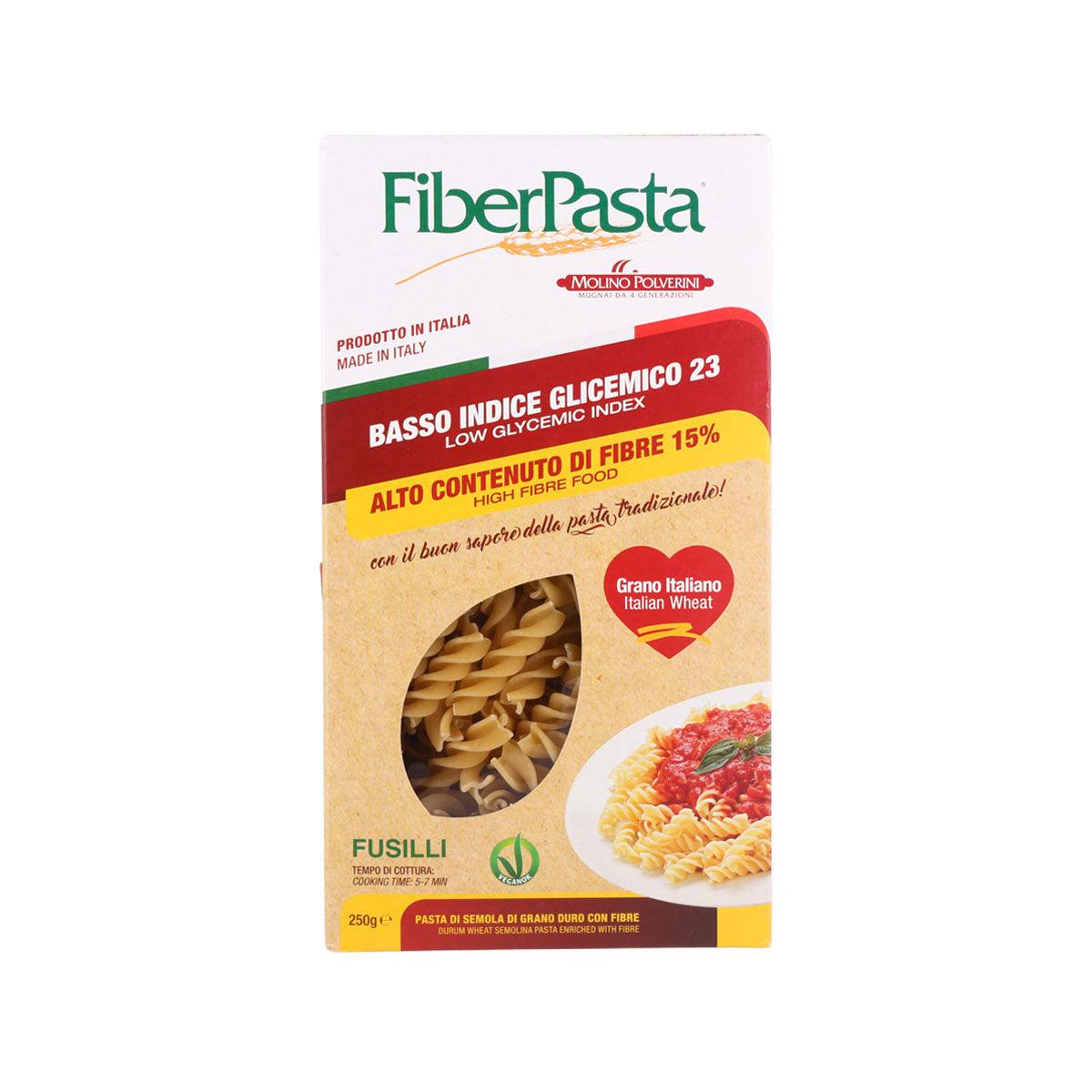 FiberPasta Low Glycemic Fusilli, 250g – High Fiber, Italian