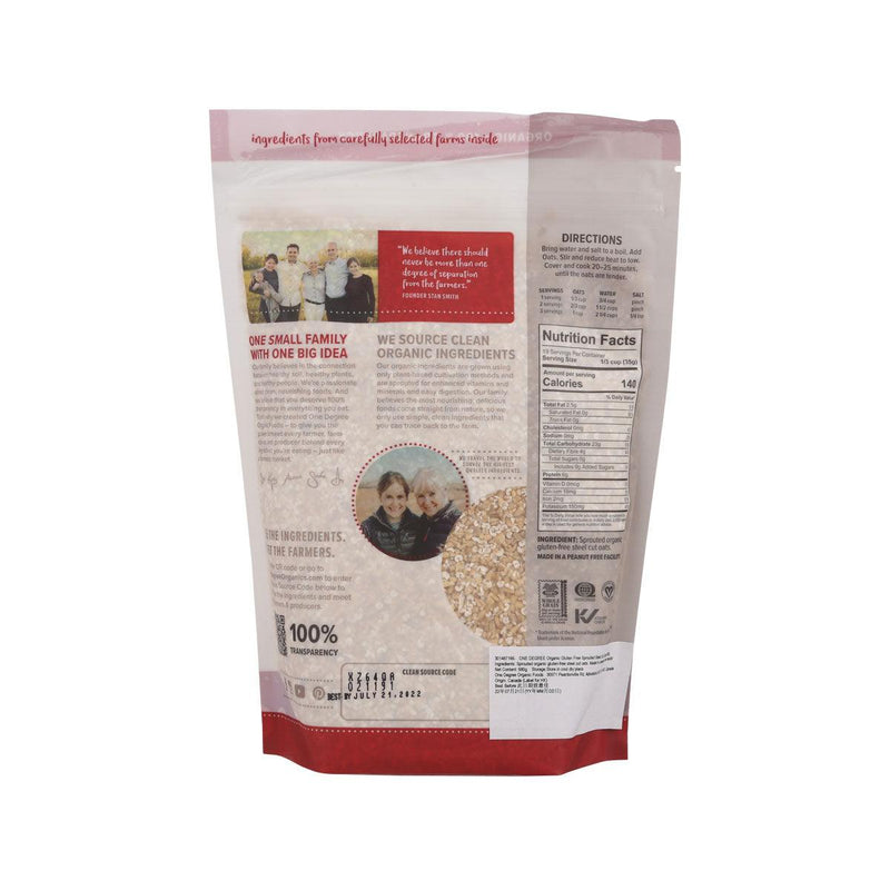 ONE DEGREE Organic Gluten Free Sprouted Steel Cut Oats  (680g)