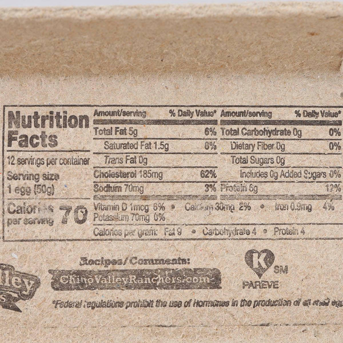 CHINO VALLEY Pasture Raised Brown Eggs - Large  (12pcs)