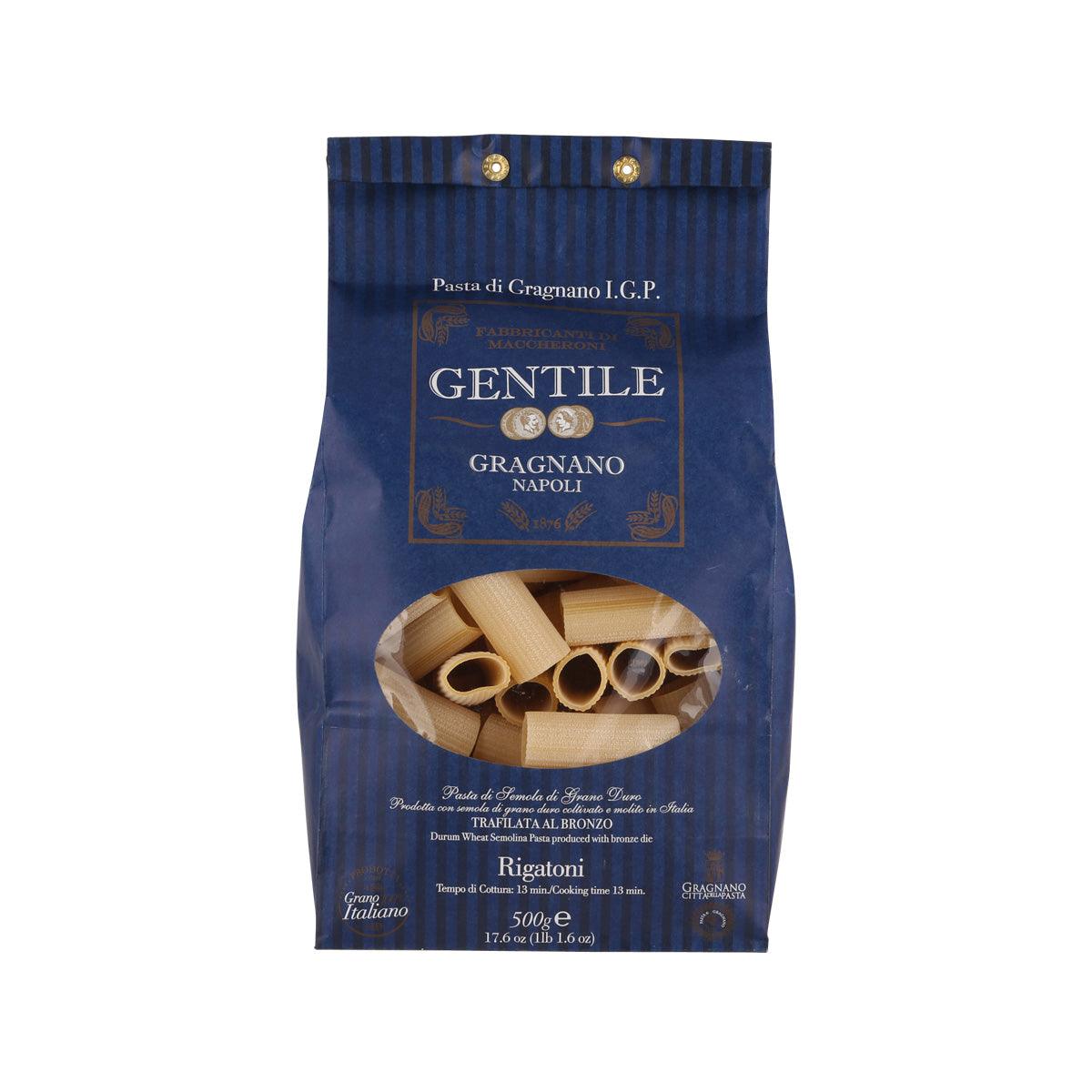 GENTILE Rigatoni Pasta di Gragnano IGP, 500g – Premium Italian