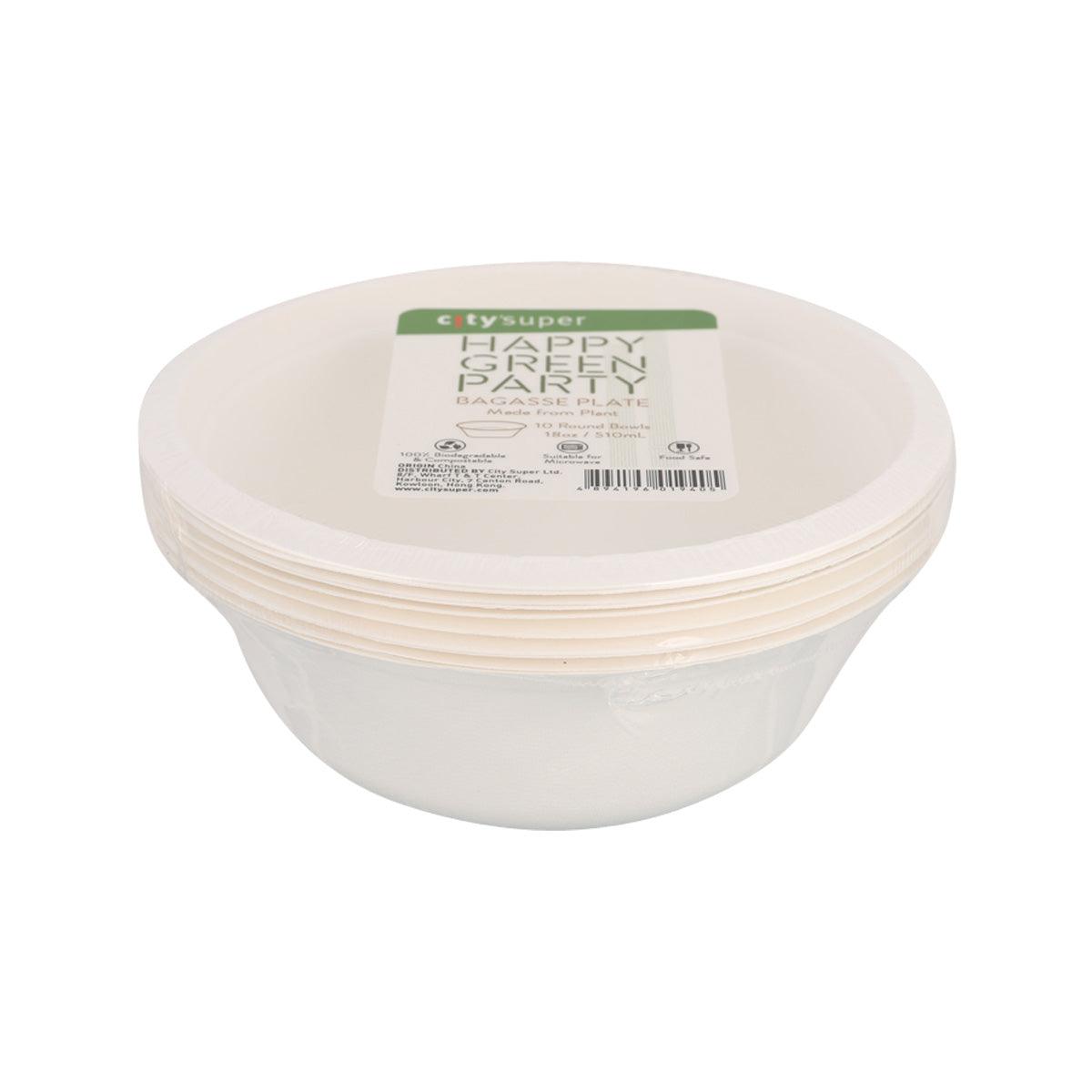 CITYSUPER Bagasse Bowl 18oz 510mL 10pcs  (10pcs)