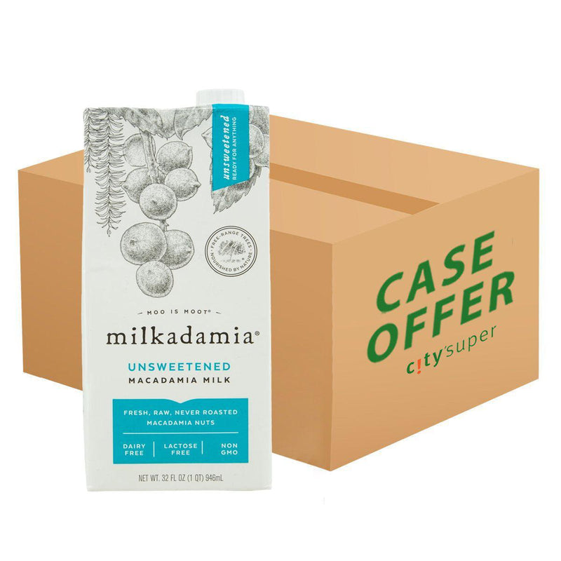 MILKADAMIA Macadamia Milk - Unsweetened  (6 x 946mL)