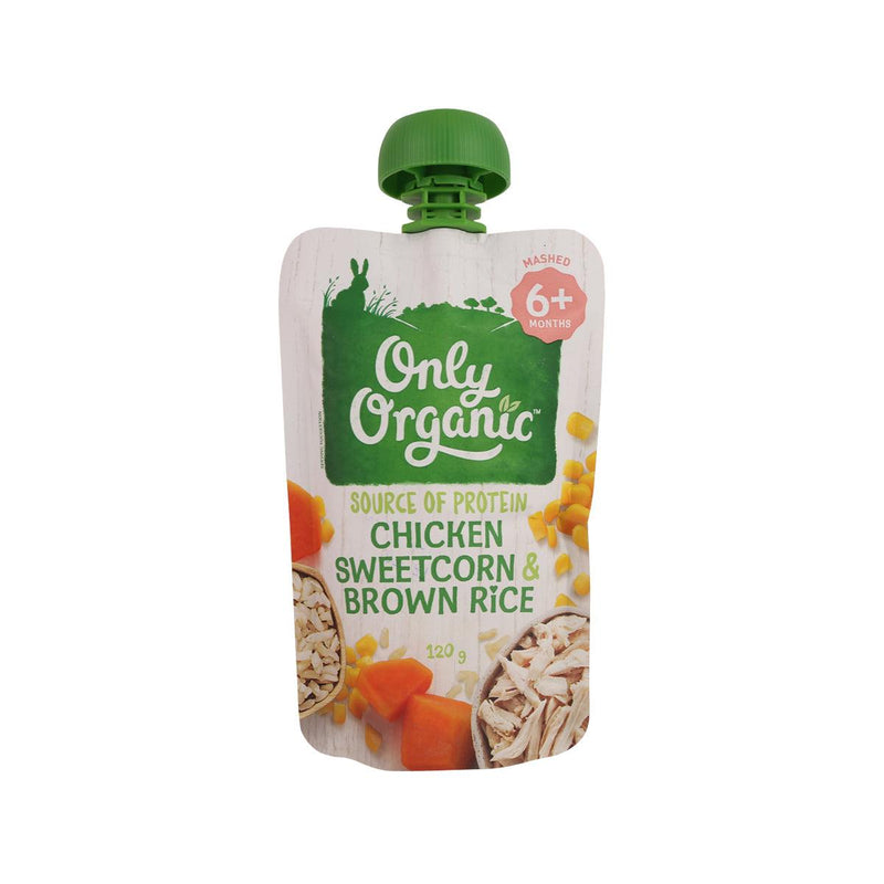 ONLY ORGANIC Organic Chicken Sweetcorn & Brown Rice  (120g)