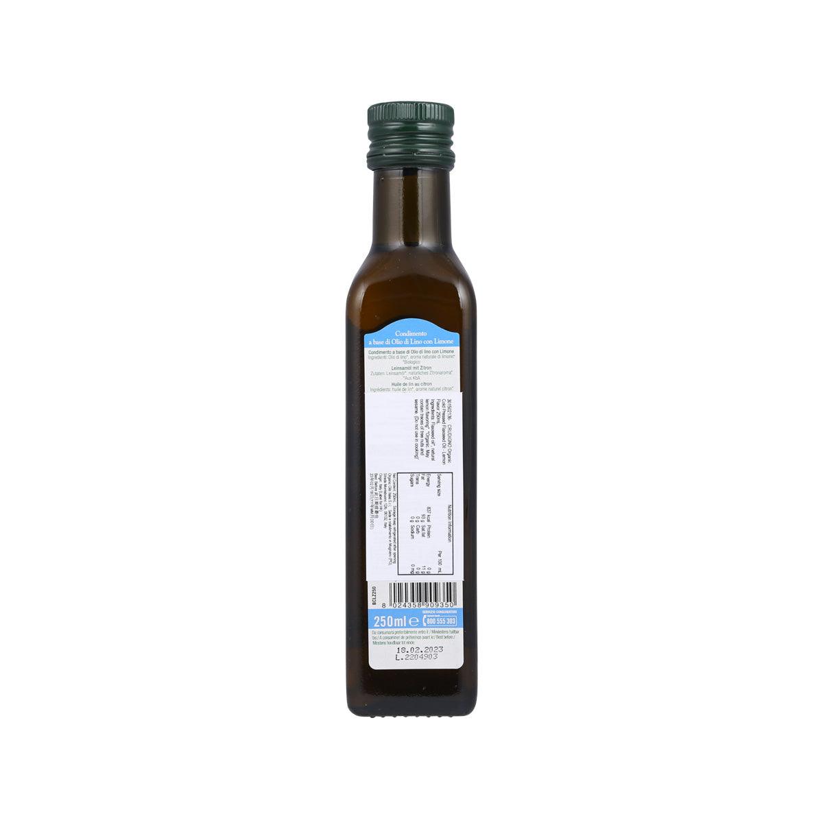 CRUDIGNO Organic Cold Pressed Flaxseed Oil - Lemon Flavor  (250mL)