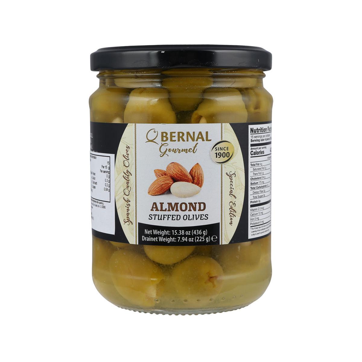 BERNAL Almond Stuffed Olives, 436g – Gourmet Snack