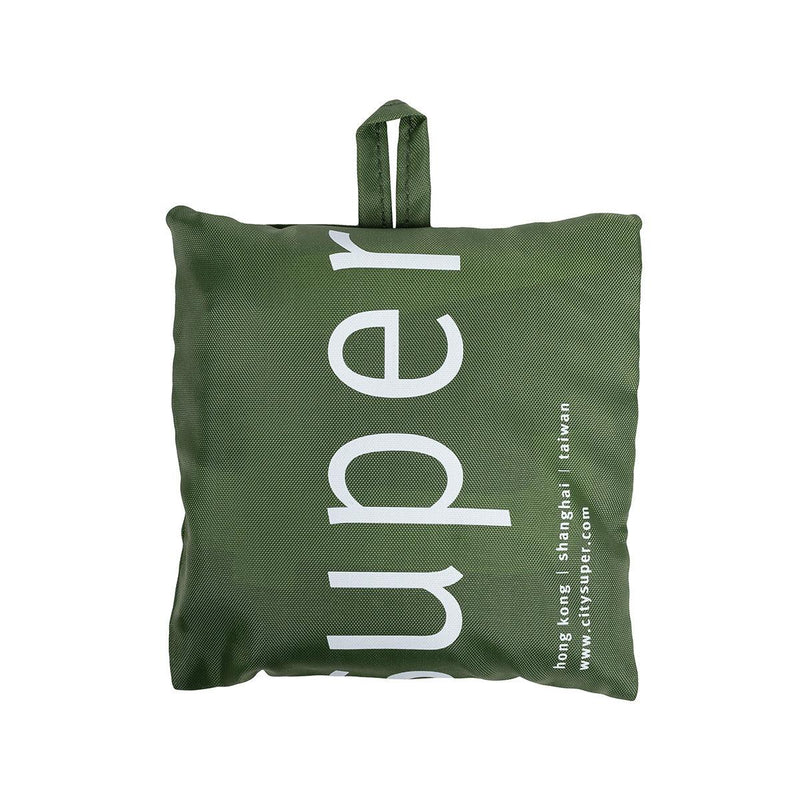 CITYSUPER Small Environmental Pocketable Bag-CS Logo-Moss Green