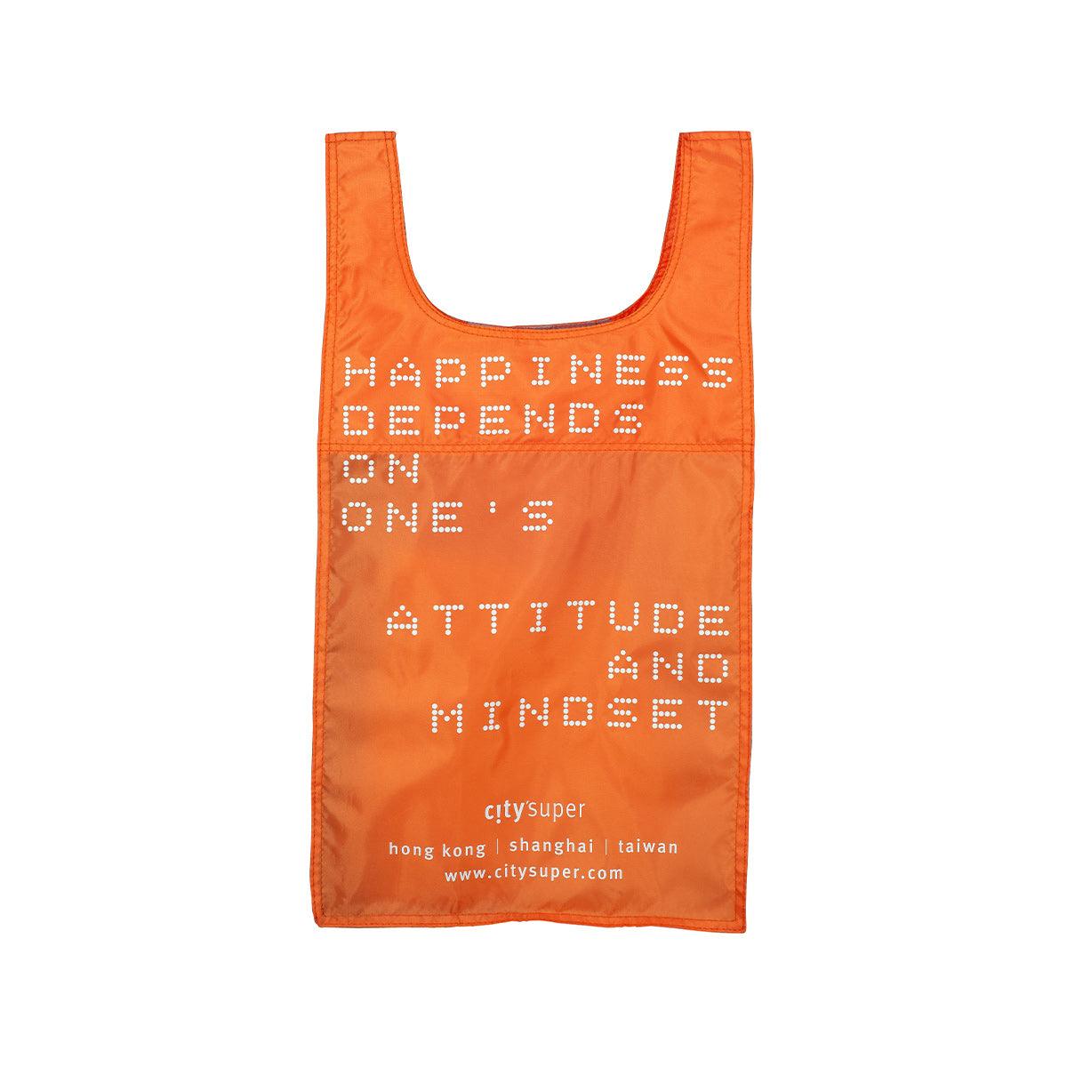 CITYSUPER Large Environmental Pocketable Bag-Happiness Depends on One's Attitude and Mindset