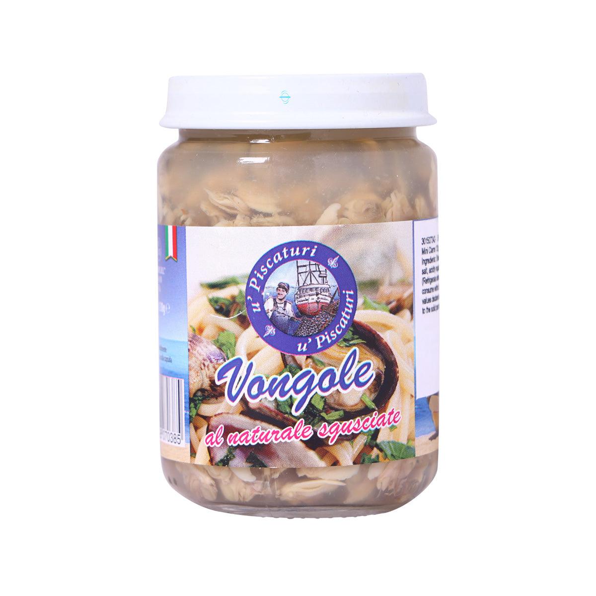 UPISCATURI Natural Mini Clams, 130g – Italian Delicacy