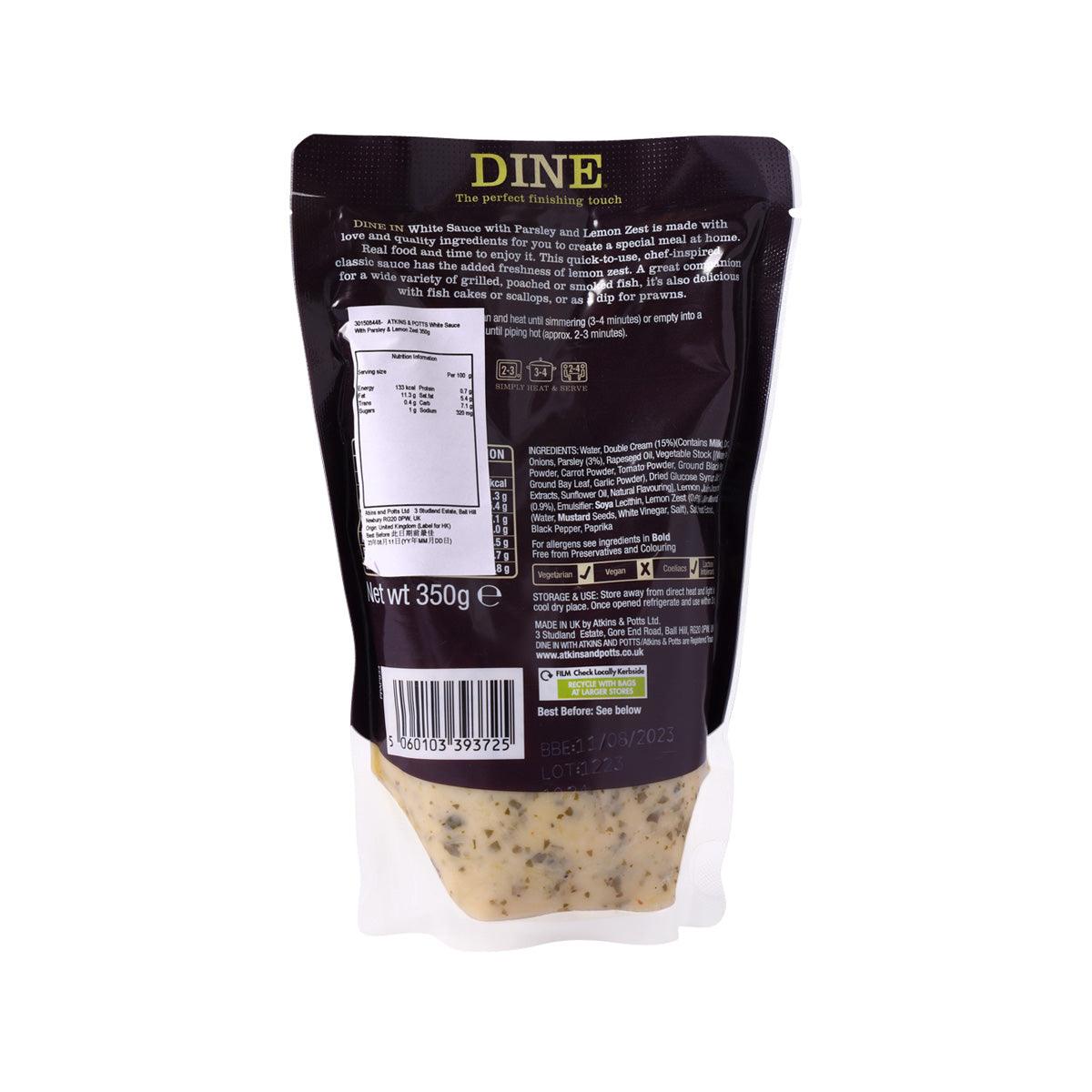 ATKINS & POTTS White Sauce with Parsley & Lemon Zest  (350g)