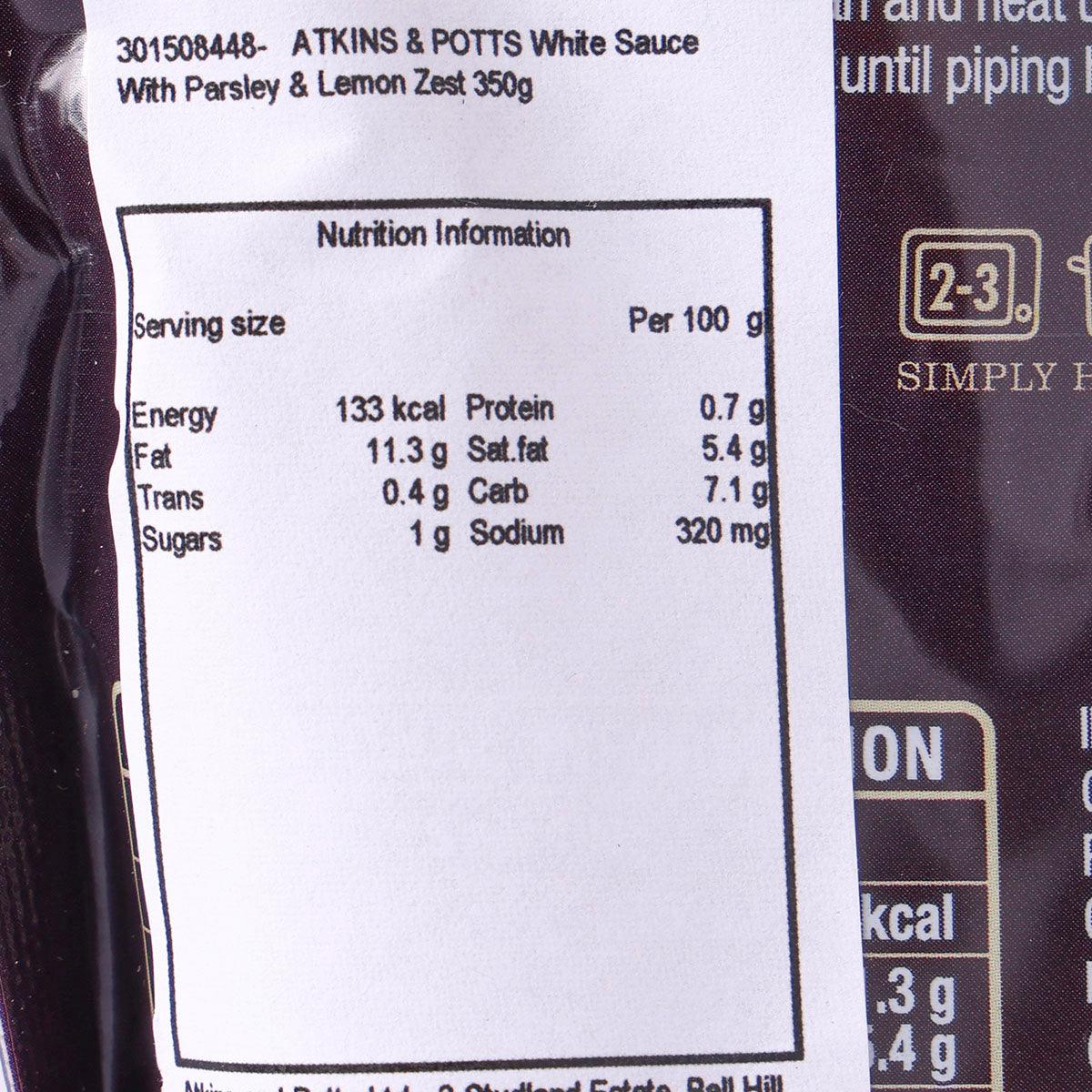 ATKINS & POTTS White Sauce with Parsley & Lemon Zest  (350g)