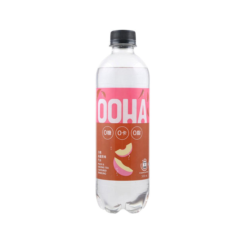 OOHA Sparkling Beverage - Peach & Oolong Tea Flavored [PET]  (500mL)