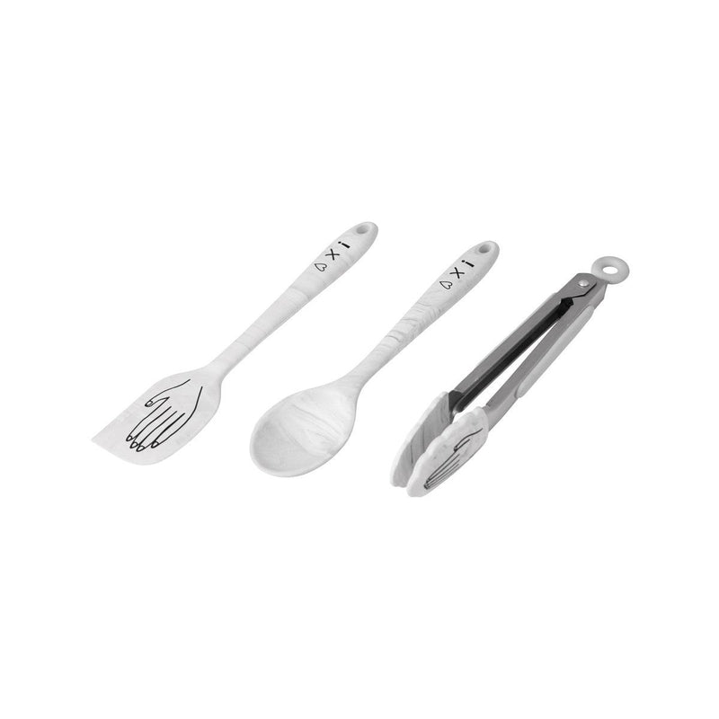 CITYSUPER X EVA ARMISEN Silicone Marble Mini 7" - Spoon, Spatula, Tong Set