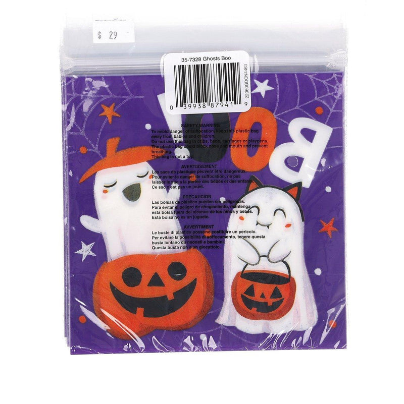 CREATIVE CONVERTING Halloween Treat Zipper Bag - Ghosts Boo  (10pcs)